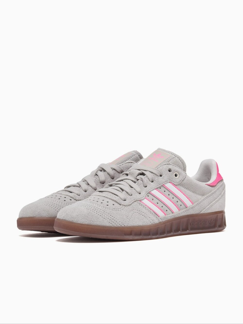 Adidas Handball Top Shoe Low Grey One/Cloud White/Lucid Pink JR3656 Mens Sz 10.5